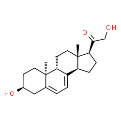 21-hydroxy-9beta,10alpha-pregna-5,7-diene-3-ol-20-one Structure