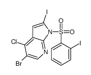 5-Bromo-4-chloro-2-iodo-1-[(2-iodophenyl)sulfonyl]-1H-pyrrolo[2,3 -b]pyridine结构式