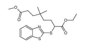 1-ethyl 8-methyl 2-(benzo[d]thiazol-2-ylthio)-5,5-dimethyloctanedioate Structure