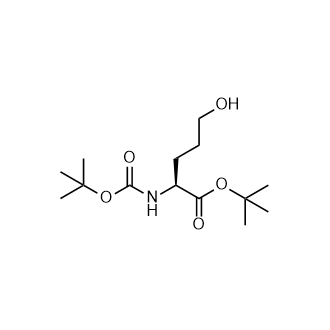 (S)-2-((叔丁氧基羰基)氨基)-5-羟基戊酸叔丁酯结构式