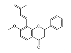 7-methoxy-8-[(1E)-3-methylbuta-1,3-dienyl]-2-phenyl-2,3-dihydrochromen-4-one Structure