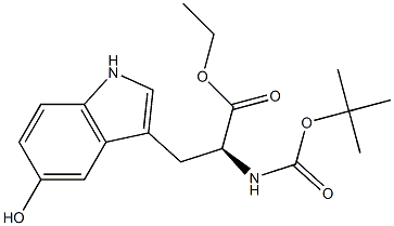 (S)-ethyl 2-((tert-butoxycarbonyl)amino)-3-(5-hydroxy-1H-indol-3-yl)propanoate Structure