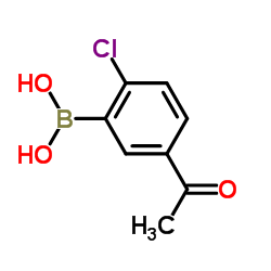 5-乙酰基-2-氯苯基硼酸结构式