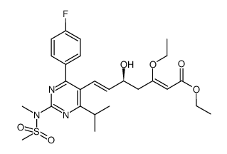 (S)-trans-ethyl 3-ethoxy-7-(4-(4-fluorophenyl)-6-isopropyl-2-(N-methylmethylsulfonamido)pyrimidin-5-yl)-5-hydroxyhept-2,6-dienoate Structure
