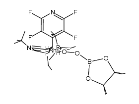 (rhodium(III))(4-C5F4N)(CNtBu)(PEt3)2(OO-4,4,5,5-tetramethyl-1,3,2-dioxaborolane(-1H))结构式