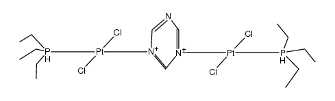 trans-(PtCl2(P(C2H5)3))2(1,3,5-triazine)结构式