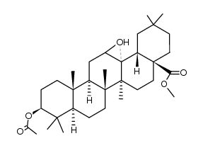 3β-acetoxy-12ξ,13-epoxy-13ξ-oleanan-28-oic acid methyl ester Structure