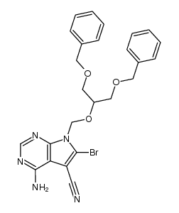 4-amino-6-bromo-5-cyano-7-[[1,3-bis(benzyloxy)-2-propoxy]methyl]pyrrolo[2,3-d]pyrimidine Structure