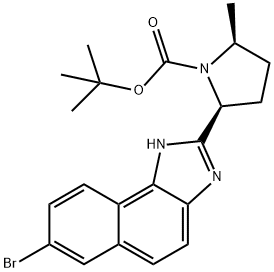 tert-butyl (2S,5S)-2-(7-bromo-1H-naphtho[1,2-d]imidazol-2-yl)-5-methylpyrrolidine-1-carboxylate Structure