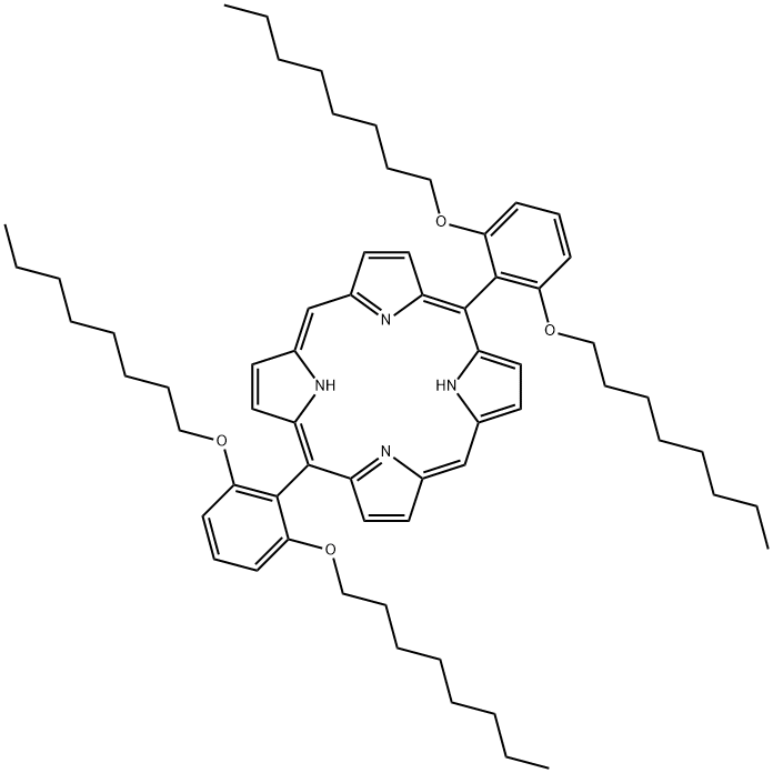 5,15-双(2,6-二辛氧基苯基)卟啉结构式