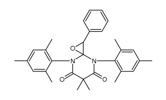 4,8-dimesityl-6,6-dimethyl-2-phenyl-1-oxa-4,8-diazaspiro[2.5]octane-5,7-dione结构式