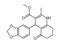 methyl 2-methyl-4-(3,4-(methylenedioxy)phenyl)-5-oxo-1,4,5,6,7,8-hexahydroquinoline-3-carboxylate结构式