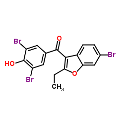 (6-Bromo-2-ethyl-1-benzofuran-3-yl)(3,5-dibromo-4-hydroxyphenyl)methanone Structure
