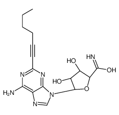 2-(1-hexyn-1-yl)adenosine-5'-uronamide Structure