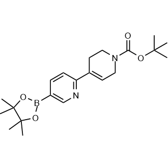 4-[5-(4-(4,4,5,5-四甲基-1,3,2-二氧杂硼戊环-2-基)-2-吡啶基]-3,6-二氢-2H-吡啶-1-甲酸叔丁酯结构式