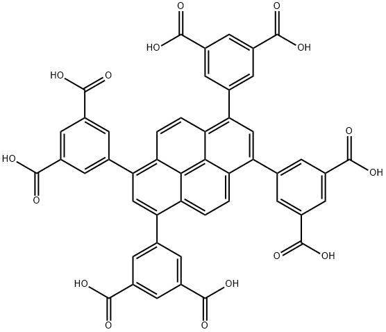 1,3,6,8-四(3',5'-二羧基苯基)芘结构式