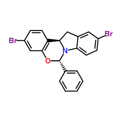 (6S,12aR)-3,10-二溴-6-苯基12,12a-二氢-6H-苯并[5,6][1,3]恶嗪并[3,4-α]吲哚结构式