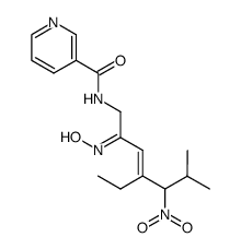 (+/-)-N-[(E)-4-ethyl-2-[(Z)-hydroxyimino]-6-methyl-5-nitro-3-heptenyl]-3-pyridinecarboxamide Structure
