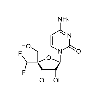4-氨基-1-((2R,3R,4S,5R)-5-(二氟甲基)-3,4-二羟基-5-(羟甲基)四氢呋喃-2-基)嘧啶-2(1H)-酮结构式