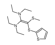 1-N,1-N,1-N',1-N'-tetraethyl-2-methylsulfanyl-2-thiophen-2-ylsulfanylethene-1,1-diamine结构式