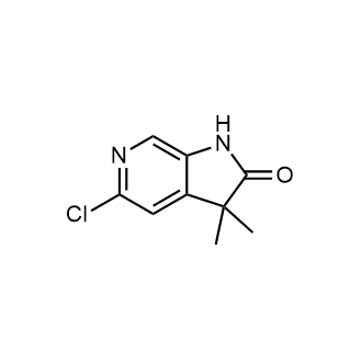 5-氯-3,3-二甲基-1,3-二氢-2H-吡咯并[2,3-c]吡啶-2-酮结构式
