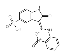 3-[2-(2-nitrophenyl)hydrazinyl]-2-oxo-indole-5-sulfonic acid Structure