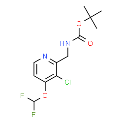 (3-氯-4-(二氟甲氧基)吡啶-2-基)氨基甲酸叔丁酯结构式