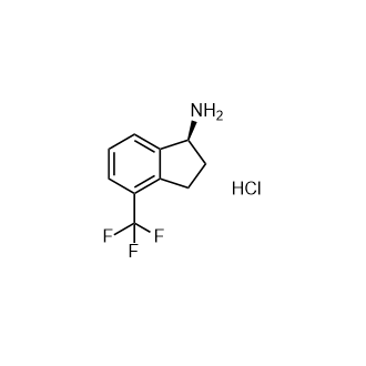 (S)-4-(三氟甲基)-2,3-二氢-1H-茚-1-胺盐酸盐结构式