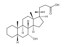 7alpha-Hydroxy-5beta-cholan-24-oic acid结构式