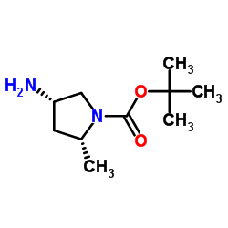 (2R,4S)-4-氨基-2-甲基吡咯烷-1-羧酸叔丁酯结构式