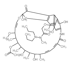 Rifamycin, 4-O-(2-(1-methyl-2,2-dipropylhydrazino)-2-oxoethyl)- (9CI)结构式