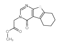 (4-氧代-5,6,7,8-四氢-4H-苯并[4,5]噻吩并[2,3-d]嘧啶-3-基)-乙酸甲酯结构式