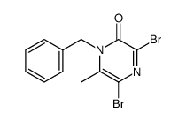 1-benzyl-3,5-dibromo-6-methylpyrazin-2(1H)-one Structure