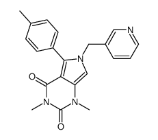 1,3-dimethyl-5-(4-methylphenyl)-6-(pyridin-3-ylmethyl)pyrrolo[3,4-d]pyrimidine-2,4-dione结构式