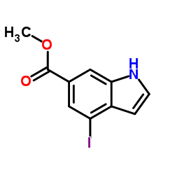 4-碘-6-吲哚羟酸甲酯结构式