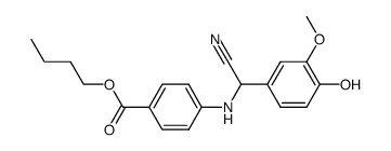 4-{[Cyano-(4-hydroxy-3-methoxy-phenyl)-methyl]-amino}-benzoic acid butyl ester结构式