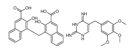 4-[(3-carboxy-2-hydroxynaphthalen-1-yl)methyl]-3-hydroxynaphthalene-2-carboxylic acid,5-[(3,4,5-trimethoxyphenyl)methyl]pyrimidine-2,4-diamine Structure
