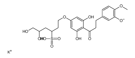 1-(3,5-Dihydroxy-4-(3-(3-hydroxy-4-methoxyphenyl)-1-oxopropyl)phenoxy)-5,6-dihydroxy-3-hexanesulfonic acid monopotassium salt Structure