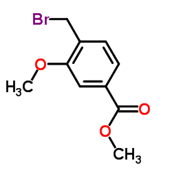 3-甲氧基-4-溴甲基苯甲酸甲酯结构式