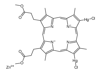zinc(II) 2,4-bis(chloromercurio)deuteroporphyrin IX dimethyl ester结构式