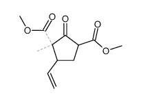 (1Ξ,5SR)-1-Methyl-2-oxo-5-vinylcyclopentan-1,3-dicarbonsaeure-dimethylester结构式