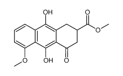 methyl 9,10-dihydroxy-5-methoxy-4-oxo-1,2,3,4-tetrahydroanthracene-2-carboxylate Structure