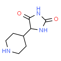 2,4-IMIDAZOLIDINEDIONE, 5-(4-PIPERIDINYL)- Structure