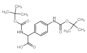 叔丁氧基羰基氨基-(4-叔丁氧基羰基氨基-苯基)-乙酸结构式