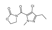 3-[(4-氯-3-乙基-1-甲基-1H-吡唑-5-基)羰基]-2-噁唑烷酮结构式