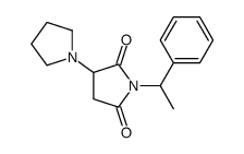 1-(1-phenylethyl)-3-pyrrolidin-1-ylpyrrolidine-2,5-dione结构式