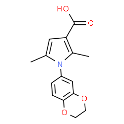 1-(2,3-二氢-1,4-苯并二恶英-6-基)-2,5-二甲基-1H-吡咯-3-羧酸结构式