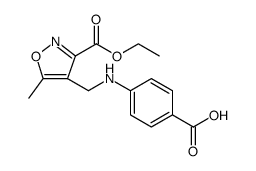 3-Isoxazolecarboxylic acid, 4-[[(4-carboxyphenyl)amino]methyl]-5-methyl-, 3-ethyl ester结构式