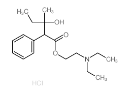 3-Hydroxy-3-methyl-2-phenylvaleric acid 2-(diethylamino)ethyl ester hydrochloride结构式