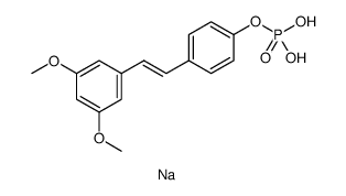 Phenol, 4-[(1E)-2-(3,5-dimethoxyphenyl)ethenyl]-, 1-(dihydrogen phosphate), sodium salt Structure